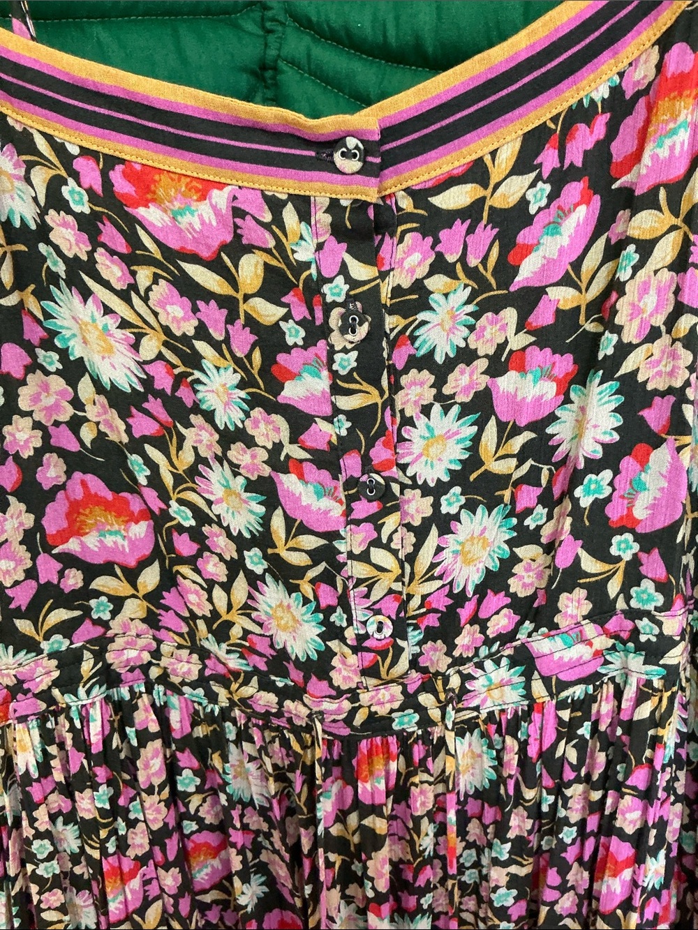 NWOT Spell & the gypsy Sunwashed Strappy Midi Dress brown/pink floral, XL. - Picture 5 of 12